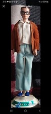 1960s Vintage Barbie Ken Doll Brunette Straight Leg, Molded Hair