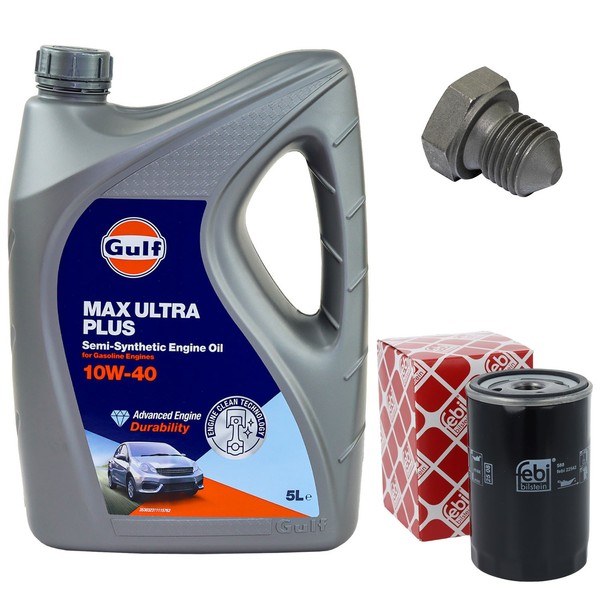 MotoröL Filter Set 10W-40 5 Liter + ÖLablassschraube FüR Audi A6 VW Transporter-image