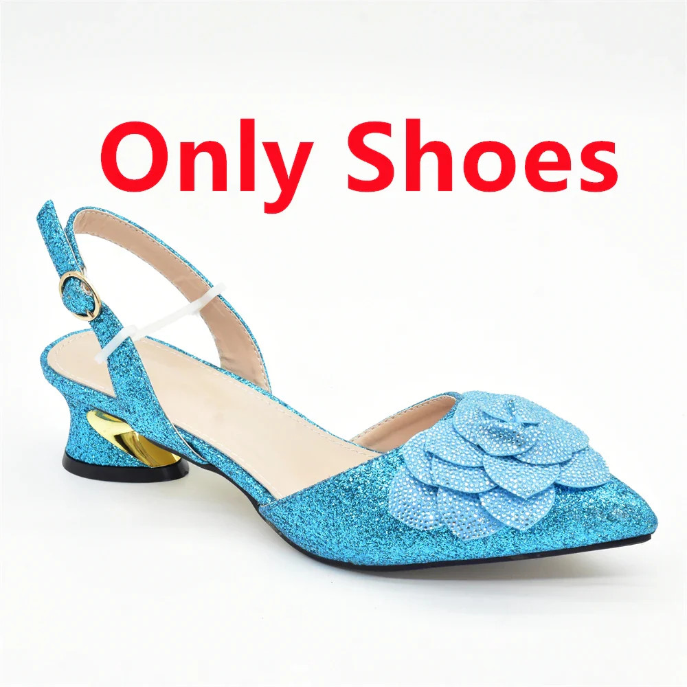 Conjunto de zapatos y bolsos para mujer último diseño de diamantes de imitación italianos de lujo para boda y