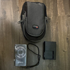 Canon PowerShot ELPH 180 Digital Camera 20MP 8x Zoom Silver w/ Case  Charger