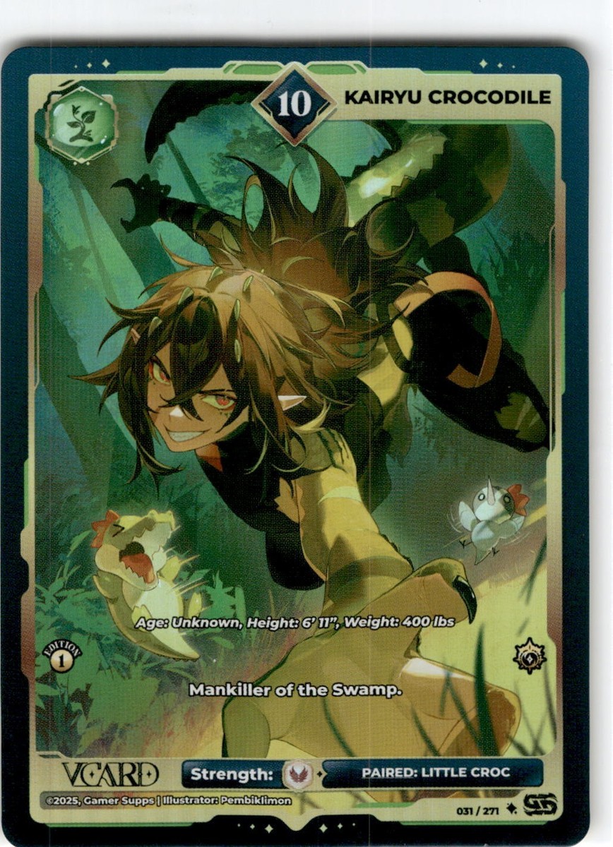 VCard Divine Chaos First Edition 10 Holo Foil Kairyu Crocodile | eBay