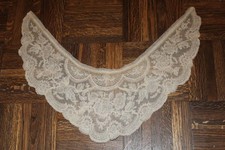 Antique Victorian 1900s Ecru Fancy French Tambour Mixed Lace Collar