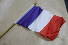 French National tourist Flag with wood approx 150mm x 110mm