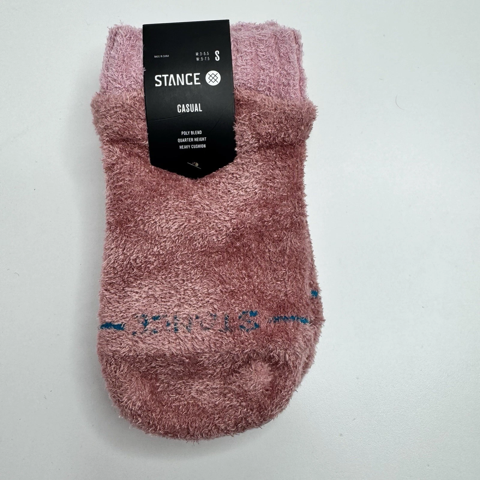 Stance Icon Cozy Slipper Sock Size S Dusty rose pink Super Soft Fuzzy