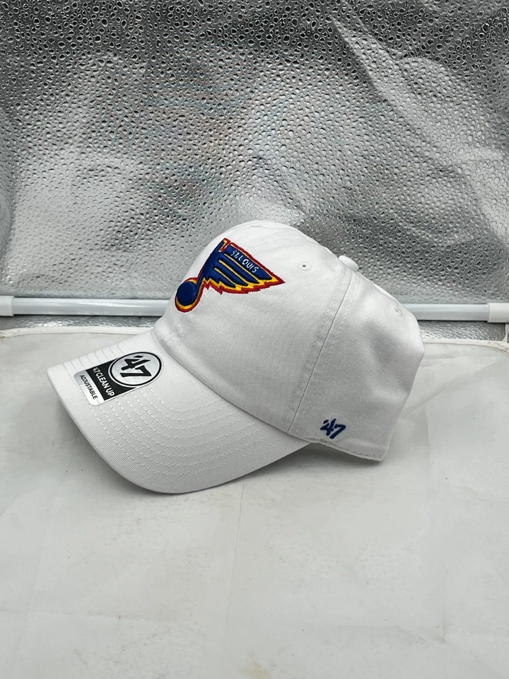 St. Louis Blues NHL '47 Brand Throwback White Clean Up Adjustable Strapback Hat - Image 2 of 4
