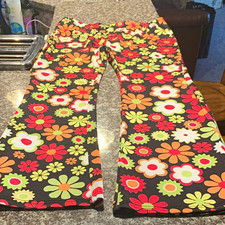 Flower power hippie bell bottom pants