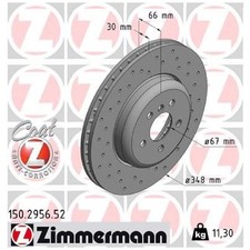 2x Zimmermann Scheibenbremse vorne 34106865723 34112459565 34118831822 150.2956.