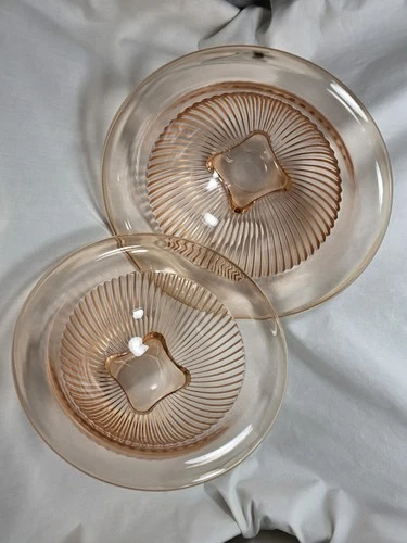 Vintage Hazel-Atlas Pink Pillar Ribbed Depression Glass Mixing Bowl Set