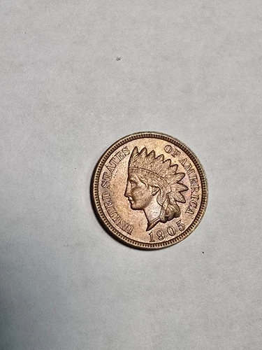 1905 BN Indian head penny. Unc with a little luster.