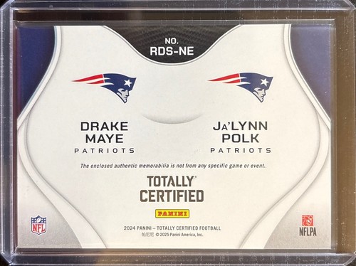 2024 Totally Certified Drake Maye/Ja'Lynn Polk #RDS-NE RC "Rookie Dual Swatches" - Bild 2 von 2