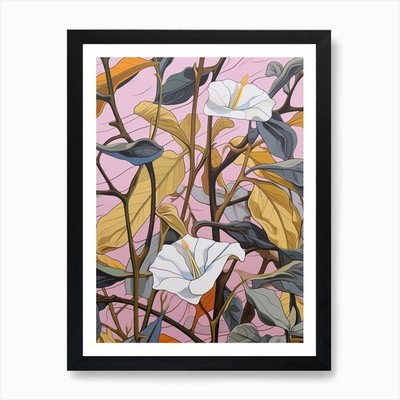 Morning Glory 2 Blumen Gemälde Kunst gerahmt Wandbild Poster Leinwanddruck Bild
