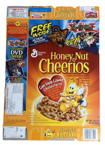 2003 Yu-Gi-Oh! Promotion Honey Nut Cheerios Cereal Box