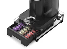 EVERIE Crystal Tempered Glass Nespresso Vertuo Capsule Organizer Drawer Holder