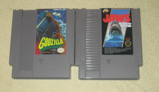 Godzilla & Jaws for NES .Authentic. Cleaned/Tested Nintendo. MINT!