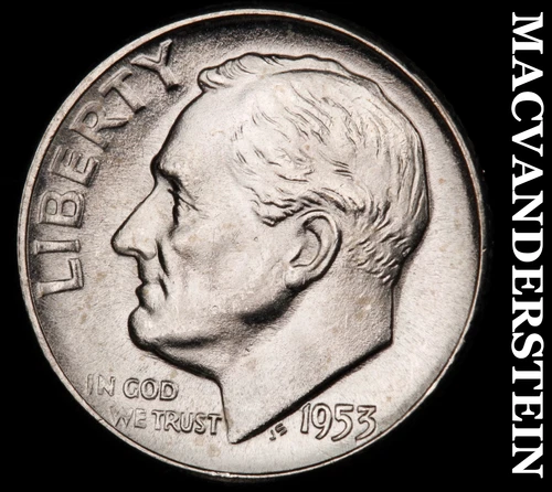 1953 Roosevelt Dime- Silver- Choice Gem Brilliant Uncirculated Luster #J3335