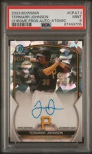2023 Bowman Termarr Johnson Chrome Prospects Atomic Refractor Auto /100 PSA 9
