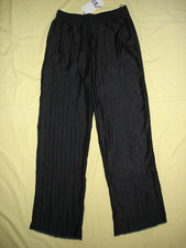 NWT New Zara Women Black Pleated Pull On Pants Trousers M Straight Wide Leg rare