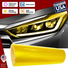 1.9-5.8sqft Headlight Taillamp Gold Yellow Lens Vinyl Protection Film For Buick