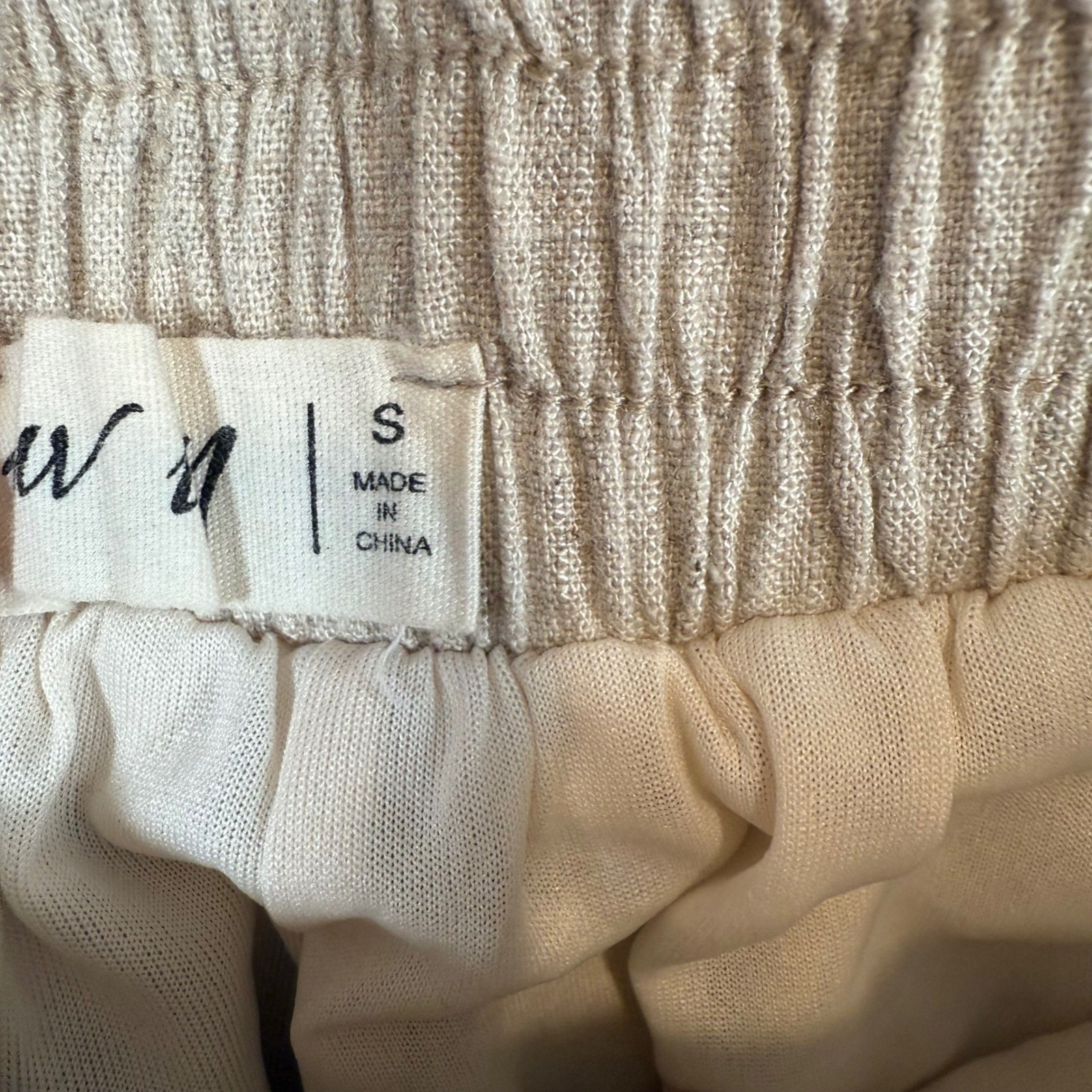 Drawstring Linen Polyester Lined Shorts High Wais… - image 6