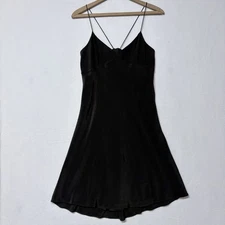 Madewell Black Slip Dress Womens 2 Silk Classic Mini V-Neck Spaghetti Strap Sexy