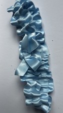 Bridal Throw Garter Handmade Blue Satin Ribbon Simple Minimalistic S/M 34cm Band