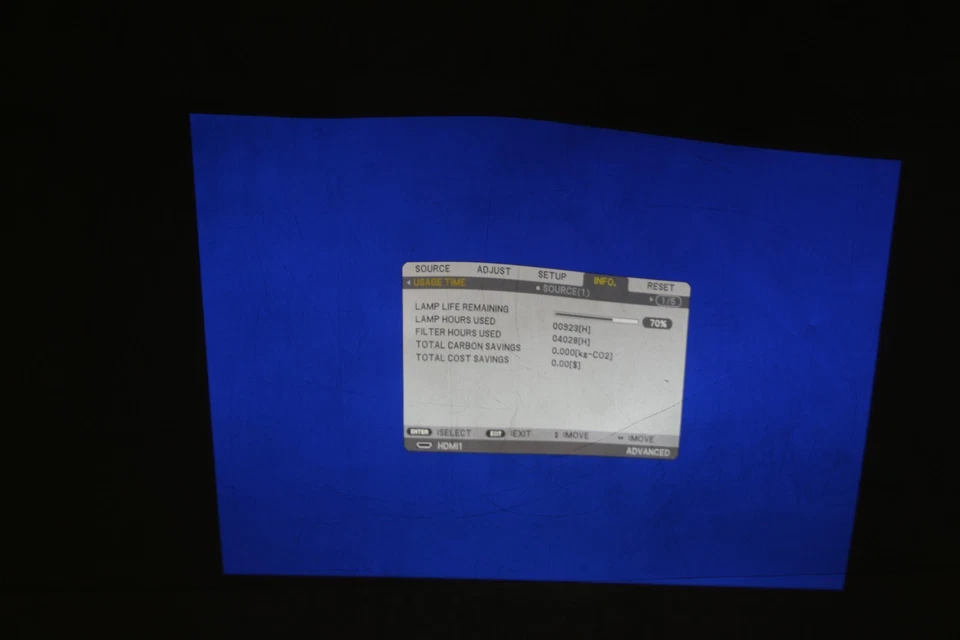 NEC P502W DLP WXGA HDMI Projector w/ Mount | 923 Lamp Hours, 4028 Filter Hours - Image 3 of 4