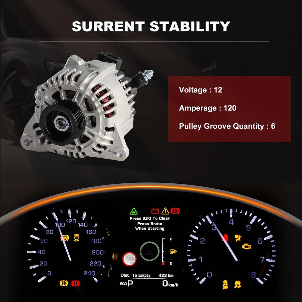 Alternator For Hyundai Santa Fe 2005-06 2.7L Hyundai Sonata Tiburon 37300-37800 Foto 3 de 4