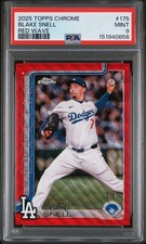 2025 Topps Chrome - Blake Snell #175 Red Wave Refractor /5 PSA 9 POP 1