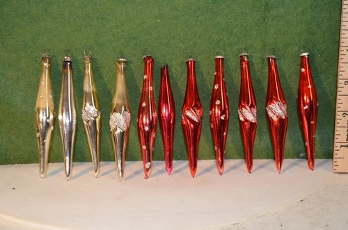 25 glass Christmas icicles, 20's-50's, couple  are slightly "as is"