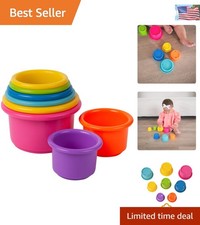 Montessori-Inspired 8 Piece Stacking Cups Set - BPA-Free Bath Toys for Kids