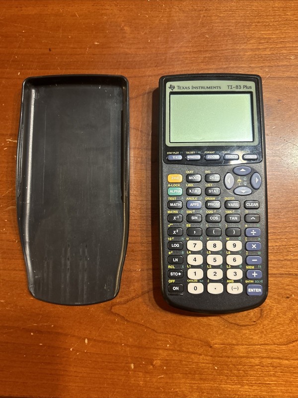 Texas Instruments TI-83 Plus graphing calculator WITH COVER Tested Working black