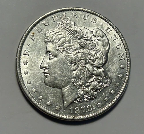 1878 7 TF REVERSE OF 79 MORGAN DOLLAR AU