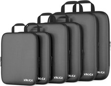 6 Set Compression Packing Cubes for Travel Suitcases Carry On Luggage Organizer