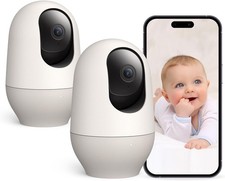 nooie Baby Camera Monitor 2K Baby Monitor with Camera and Audio 2.4Ghz WiFi 2pk