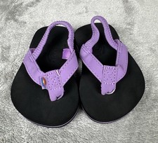 Rainbow Grombows Kids Flip Flop Sandal Size 3-4 Purple/Black
