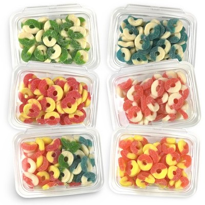 Fruity Flavorful Nostalgic Gummy Rings Candy Featuring 1lb. Apple, Peach, Waterm