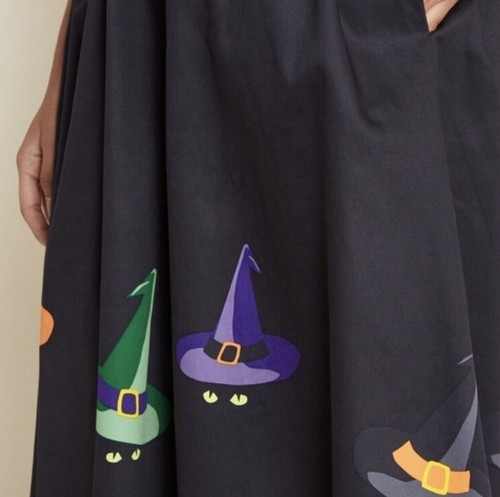 Modcloth Stylish Spirit Witch Cat Halloween Black Skirt Size XL - Picture 4 of 5