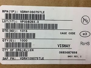 Vdrh10s075tle Vishay Var Mov 75vac 100vdc 3500a 1v Rohs Pieces Ebay