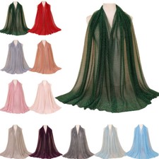 Fashion Glitter Scarf Muslim Women Hijab Headscarf Wrap Shawls Scarves Stoles