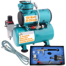 AIRBRUSH SET KOMPRESSOR AIRBRUSHPISTOLE SET KOMPLETT AIRBRUSHKOMPRESSOR LUFTTANK