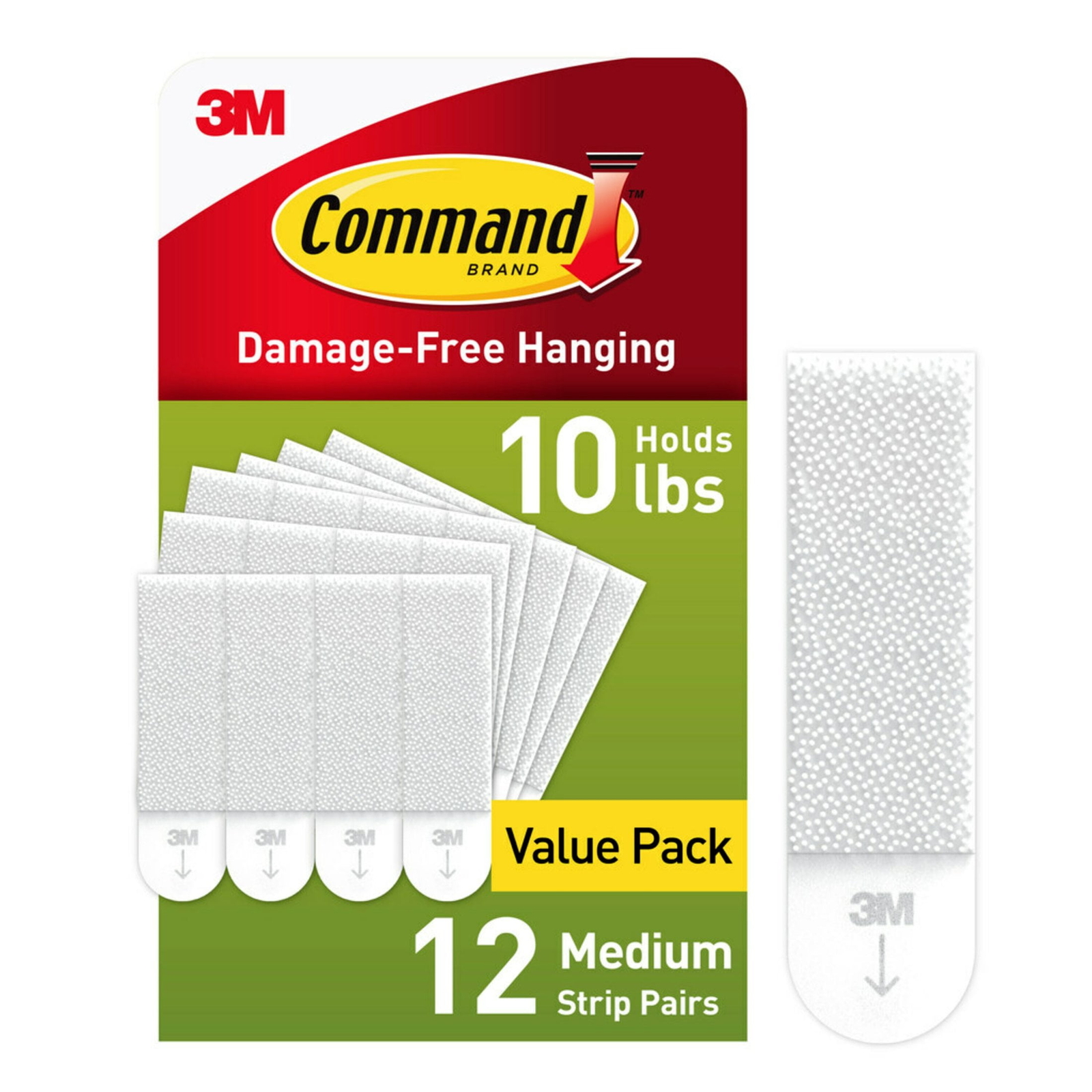 Medium Picture Hangers, Damage-Free Hanging, 12 Pairs
