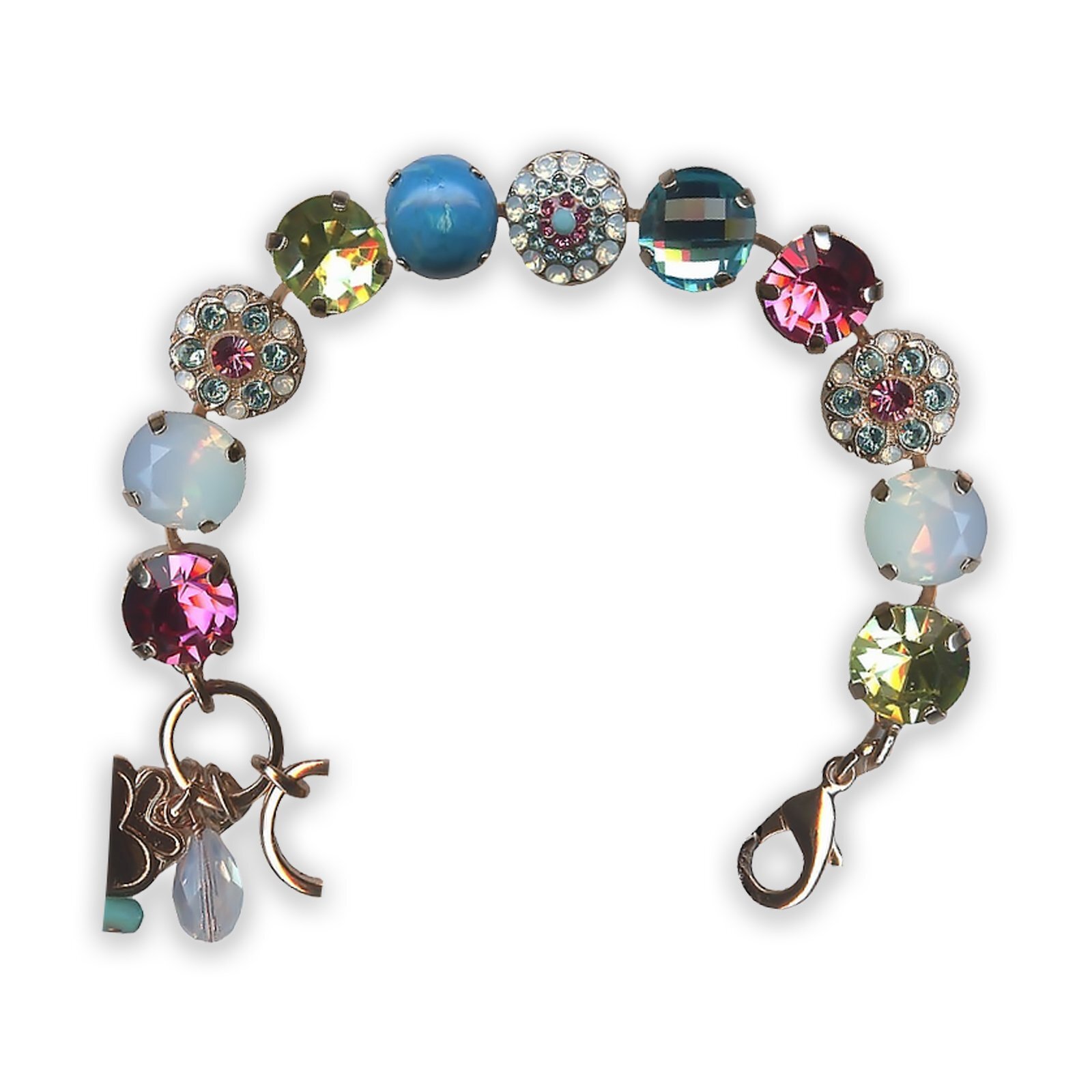 Bracelet by Mariana Margarita Coll. Lovely Turq Mineral, White Opal, Rose, Jo...