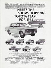1965 Toyota Land Cruiser 1/2 Ton Pickup Crown Wagon Model Line Vintage Print Ad