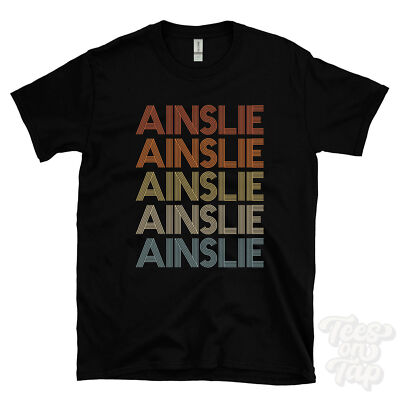 AINSLIE REPEAT RETRO STYLE T-SHIRT Herren & Damen Neuheit cool Name Geschenk