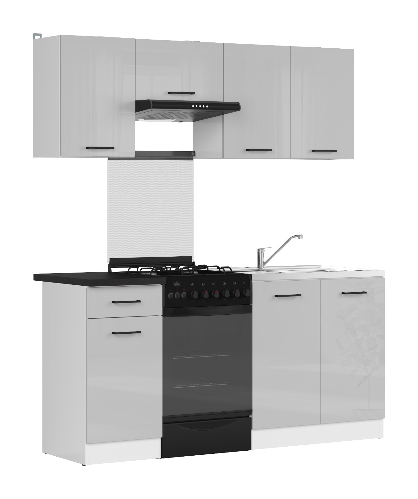 500mm Kitchen Base Unit Left Door 50cm Cupboard White/Grey