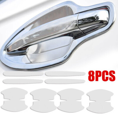 8pcs Car Door Handle Bowl Stickers Anti-scratch Invisible Protector Film Decals