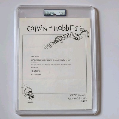 Rare Bill Watterson Calvin + Hobbes Signed Letter PSA DNA JSA Autograph Auto And