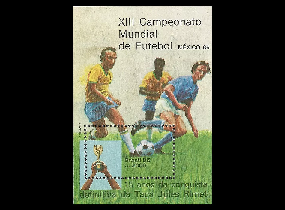 Brazil World Cup 1985 Mexico Soccer Football Mi BL68 Sn 2008 Yt BF67 RHM  B-70