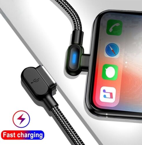 25 X USB C 90 Degree LED JOB LOT BULK WHOLESALE USB Type C 2.4A 1M - Picture 3 of 7