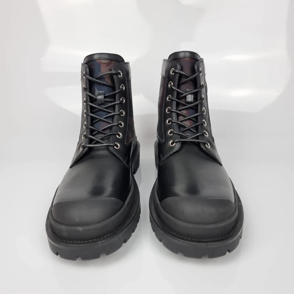 Dior Homme Explorer Camouflage Black Leather Boots New Size Dior Homme Explorer Camouflage Black Leather Boots New Size